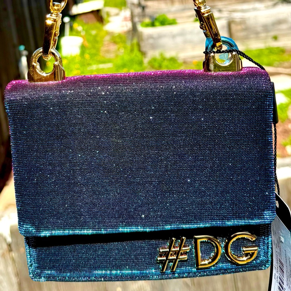Dolce & Gabbana Rare Holographic sparkle #DG Logo Bag. NWT dust bag & COA 🔥